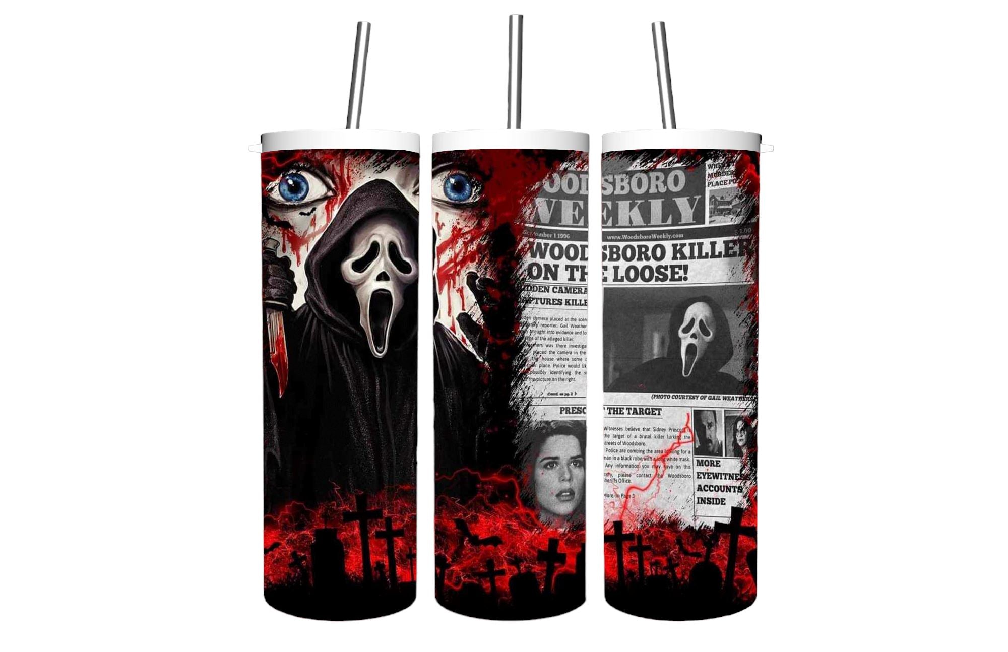 Ghost face tumbler Gravesfamilycreations